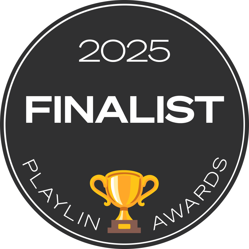 2025 Playlin Awards Finalist Badge - Dark Version