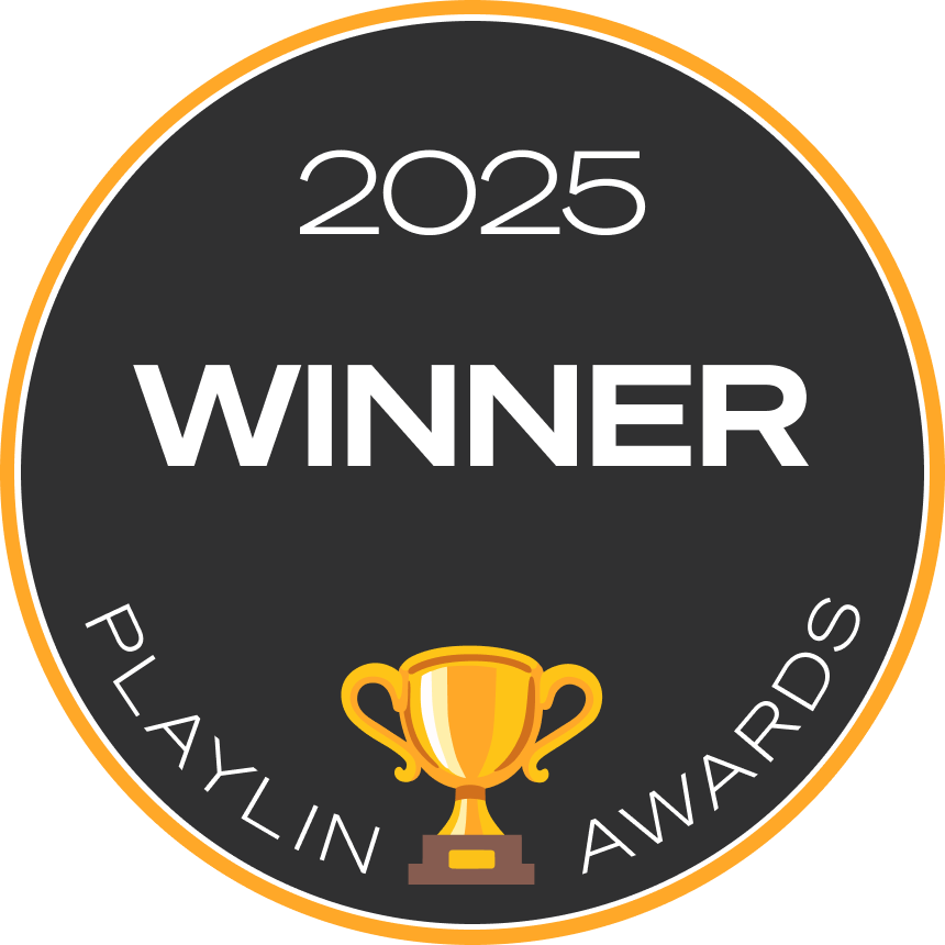 2025 Playlin Awards Winner Badge - Dark Version